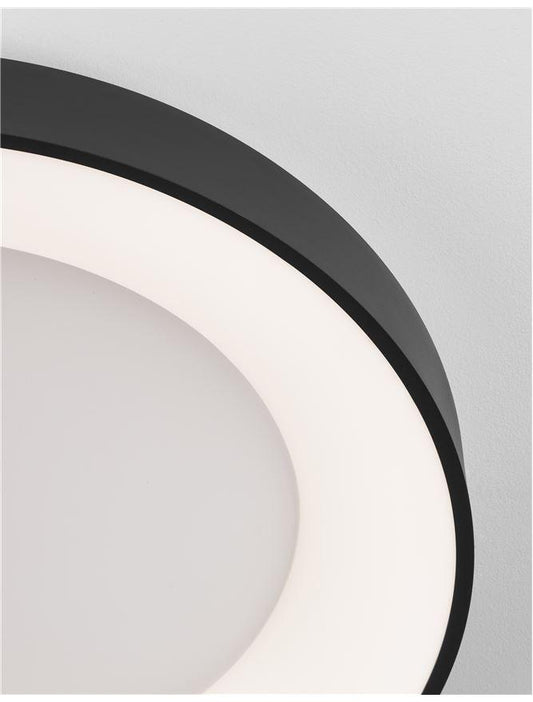 RAN Sandy Black Aluminium & Acrylic Dimmable Warm Light Ring Flush Large - ID 10617