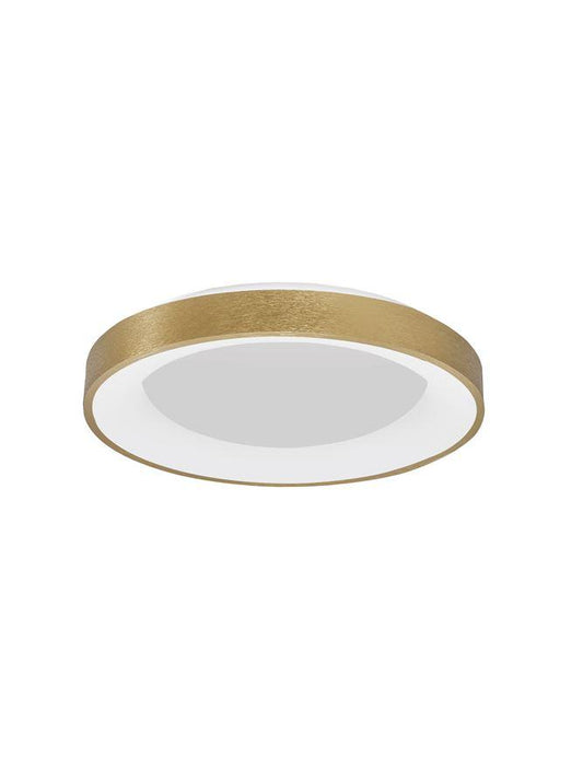 RAN Brushed Gold Aluminium & Acrylic Dimmable Warm Light Ring Flush Large - ID 10620