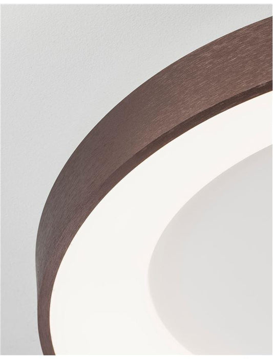 RAN Brushed Coffee Aluminium & Acrylic Dimmable Warm Light Ring Flush Large - ID 10619