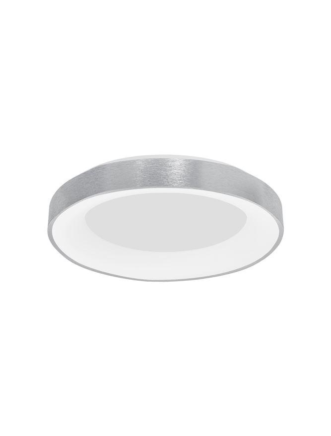 RAN Brushed Silver Aluminium & Acrylic Dimmable Warm Light Ring Flush Large - ID 10618