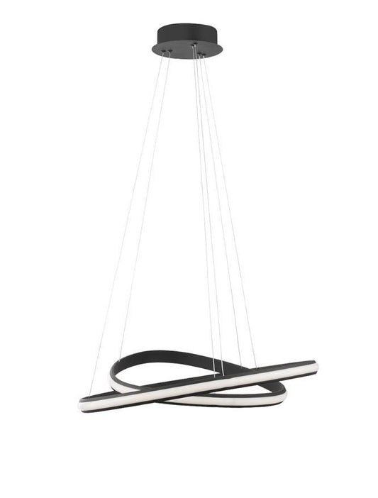 ARI Dimmable Sandy Black Aluminium & Acrylic Double Ring Pendant - ID 10222