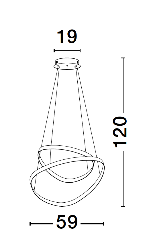 ARI Dimmable Sandy Black Aluminium & Acrylic Double Ring Pendant - ID 10222