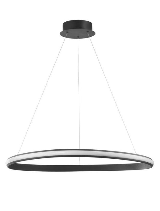 ARI Dimmable Sandy Black Aluminium & Acrylic Single Ring Pendant - ID 10225