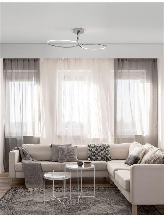 FUNG Chrome Aluminium & Acrylic Large Ceiling Light - ID 10582