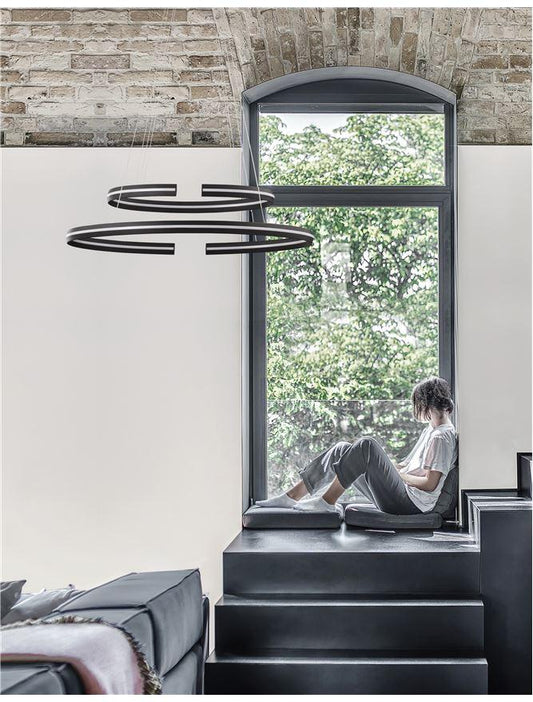 TOR Sandy Black Aluminium Split Loop Pendant Large - ID 10190