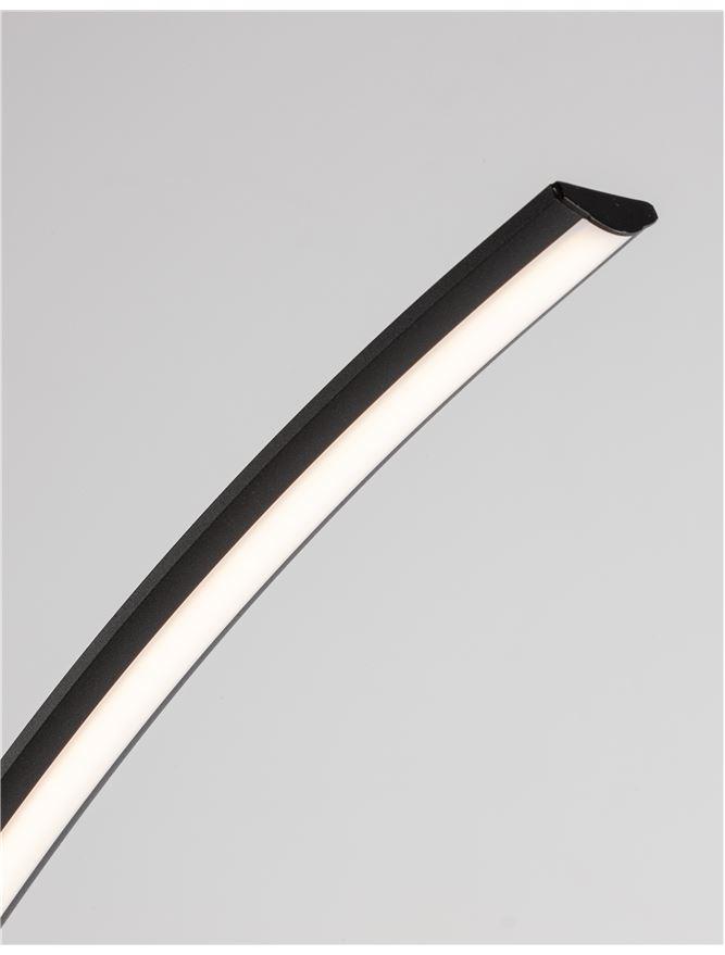 PREM Sandy Black Aluminium & Acrylic Arched Floor Light - ID 10437