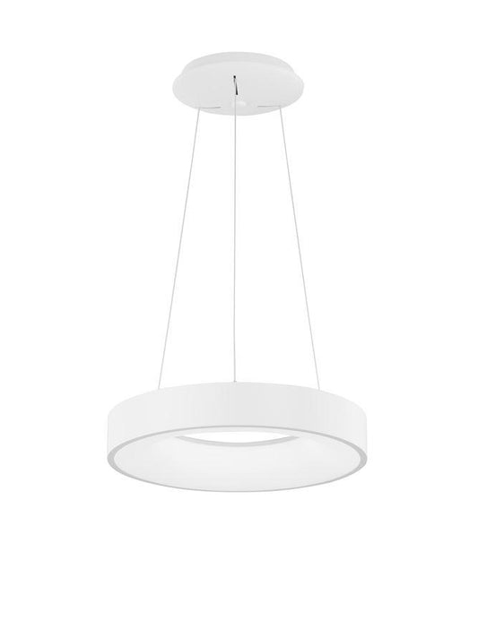 RAN Sandy White Aluminium & Acrylic Dimmable Warm Light Ring Pendant Small - ID 10423
