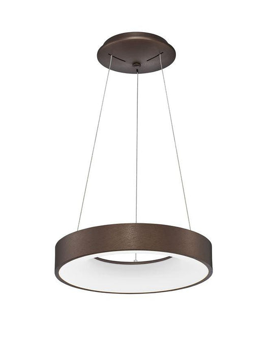 RAN Brushed Coffee Aluminium & Acrylic Dimmable Warm Light Ring Pendant Small - ID 10425