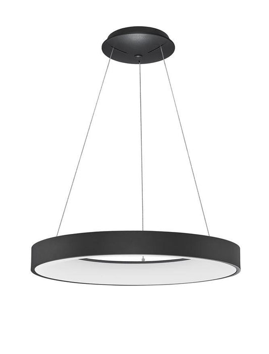 RAN Sandy Black Aluminium & Acrylic Dimmable Warm Light Ring Pendant Large - ID 10415