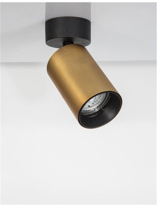 NL Black & Satin Gold Single GU10 spotlight - ID 10671