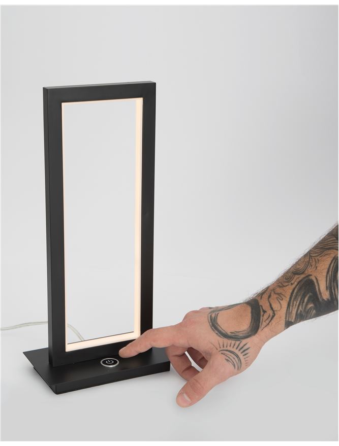 WEM Matt Black Aluminium & Acrylic 3 Step Touch Dim Table Lamp - ID 12489