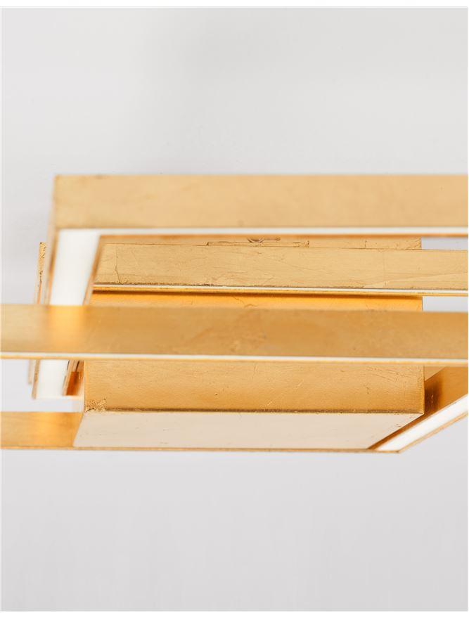 BIL Golden Leaf Aluminium & Acrylic Right Angle Medium Ceiling Light - ID 10574
