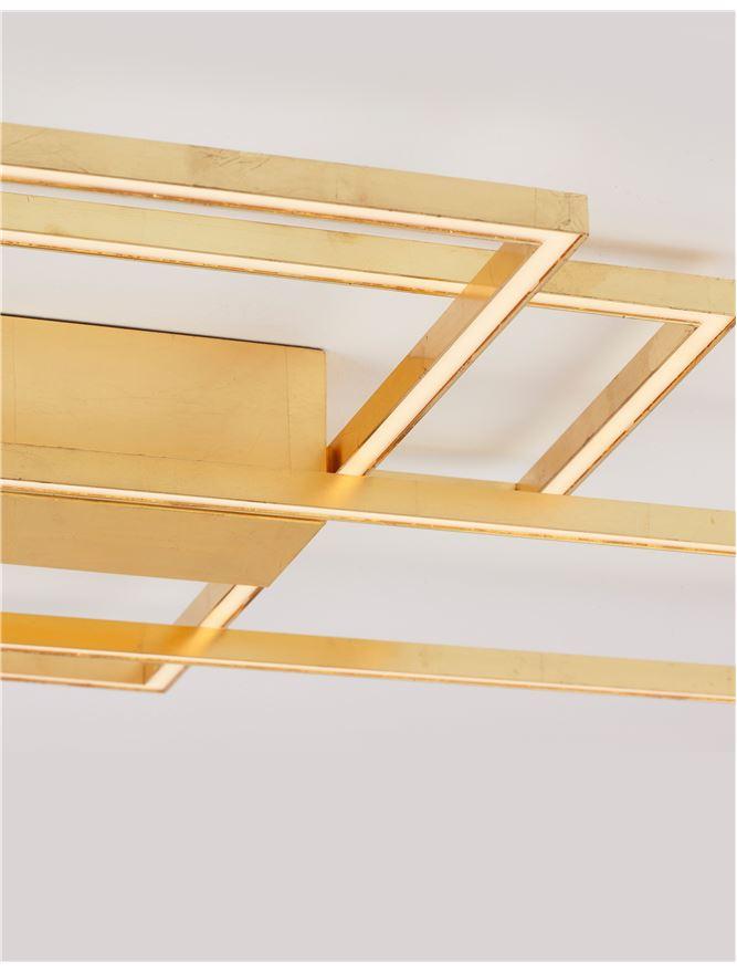 BIL Golden Leaf Aluminium & Acrylic Right Angle Large Ceiling Light - ID 10575