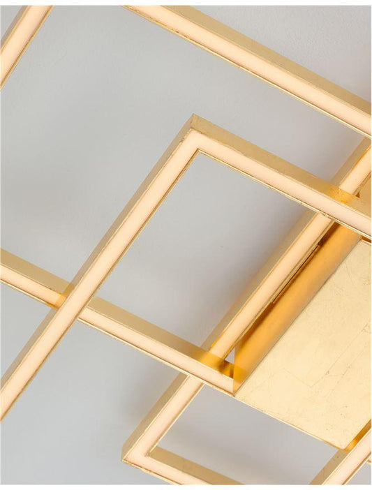 BIL Golden Leaf Aluminium & Acrylic Right Angle Large Ceiling Light - ID 10575