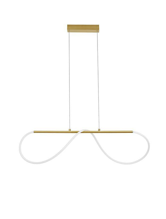 TIR Gold Aluminium & Acrylic Light Worm Linear Bar Pendant - ID 10096