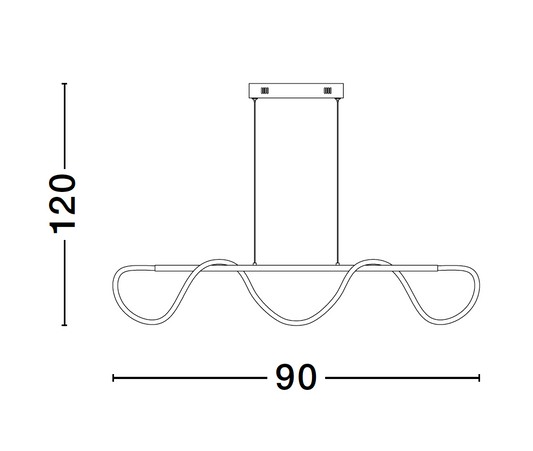 TIR Gold Aluminium & Acrylic Light Worm Linear Bar Pendant - ID 10096