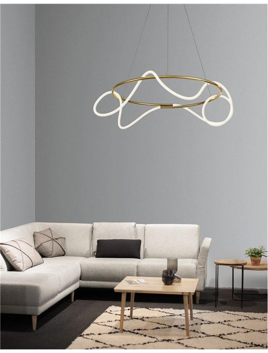 TIR Gold & Acrylic Light Worm Pendant - ID 10097
