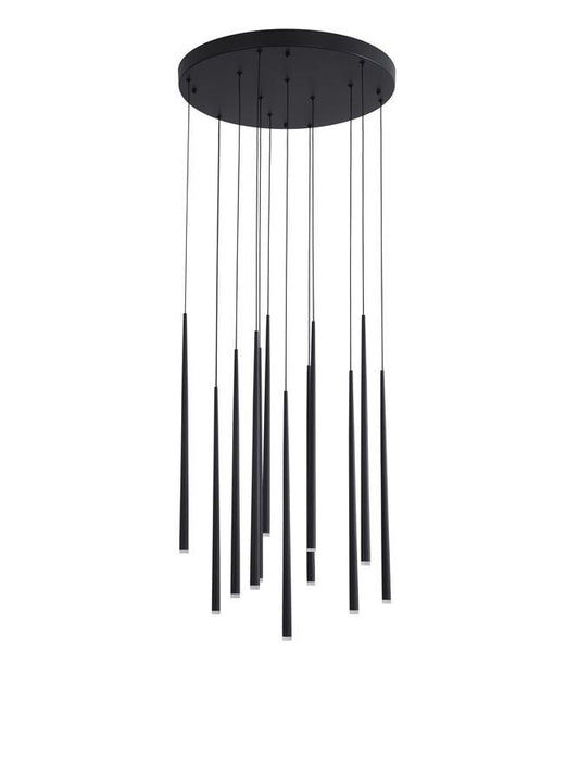 GIO Black Aluminium & Acrylic 12 Lamp Cluster Pendant - ID 9964