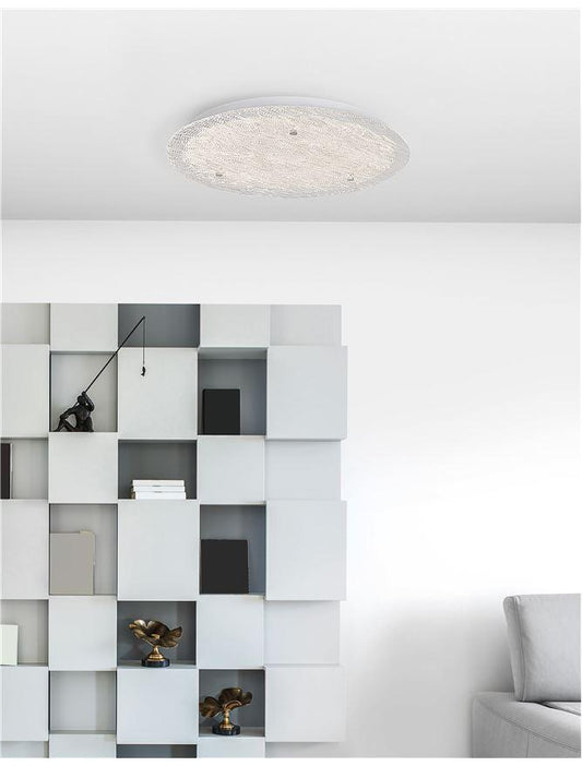 WIN Decorative Textured Glass Flush Large Ceiling Light - ID 10623