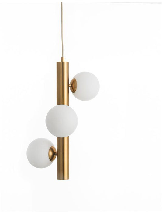 JAK Opal Glass Antique Brass Metal Gold Fabric Wire Short Pendant - ID 10557