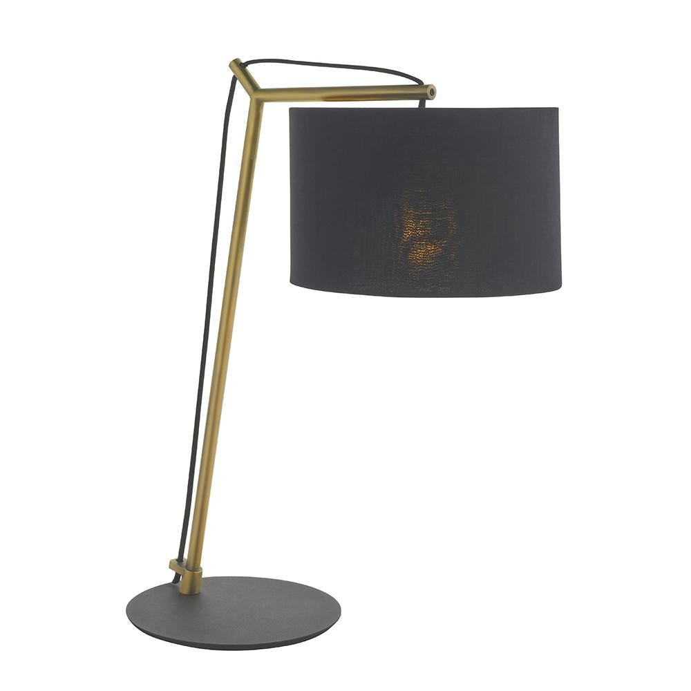 Leaning Matt Brass Table Lamp with Black Shade - ID  11029