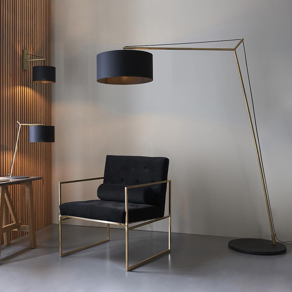 Leaning Matt Brass Table Lamp with Black Shade - ID  11029