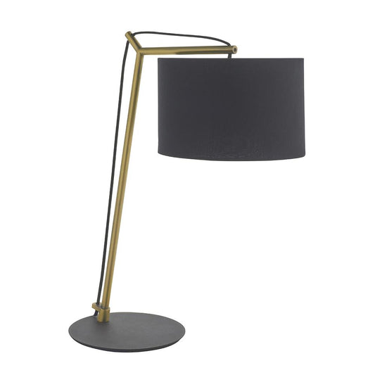 Leaning Matt Brass Table Lamp with Black Shade - ID 11029