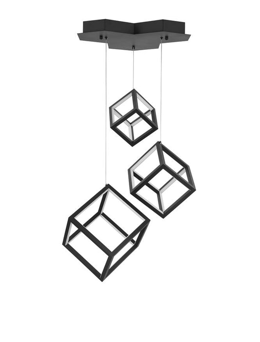 GAB Sandy Black Aluminium & Silicone Cube Multiple Drop Pendant - ID 10186