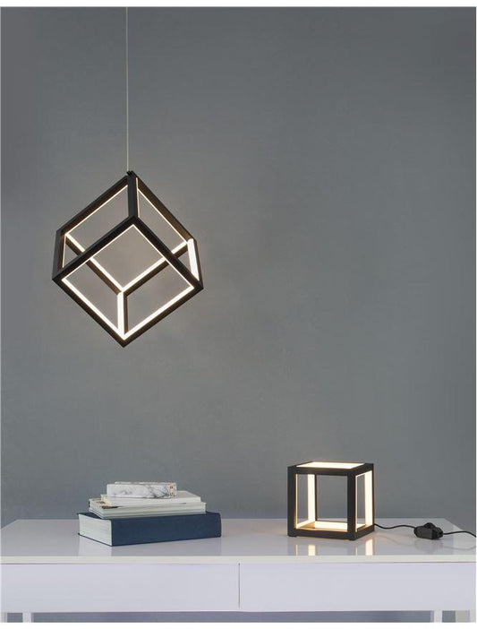 GAB Sandy Black Aluminium & Silicone Cube Pendant - ID 10185