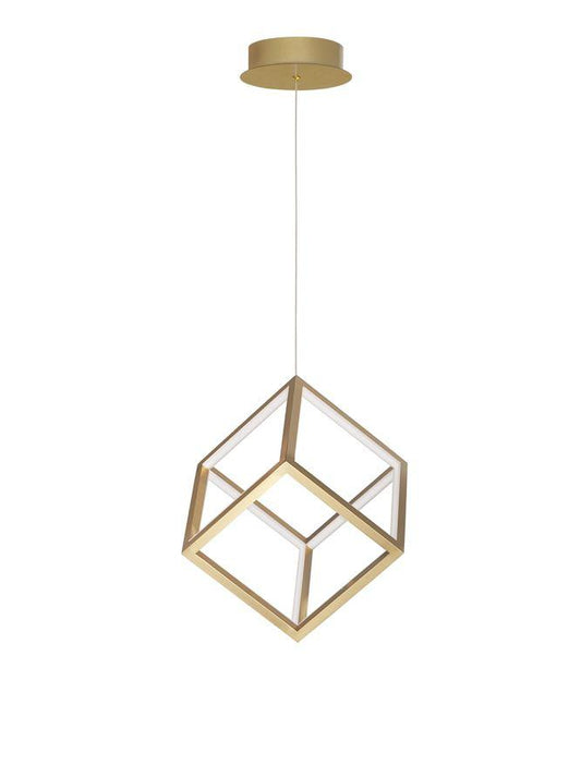 GAB Gold Aluminium & Silicone Cube Pendant - ID 10181
