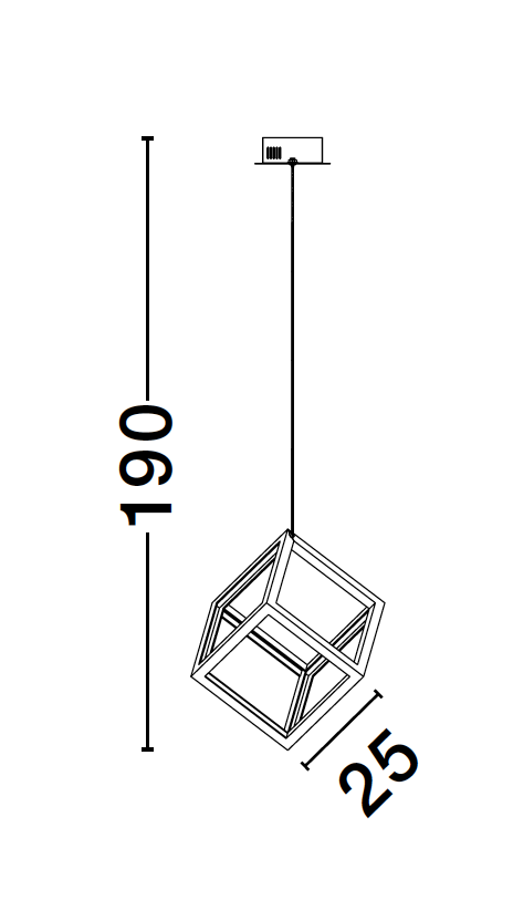 GAB Sandy Black Aluminium & Silicone Cube Pendant - ID 10185