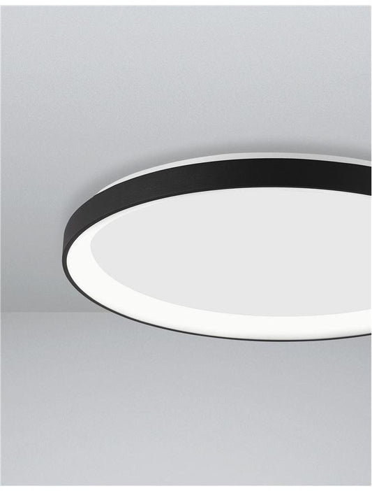 PER Dimmable Sandy Black Aluminium & Acrylic Thin 38cm Ring Flush Small - ID 10605