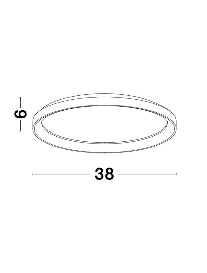 PER Dimmable Sandy Black Aluminium & Acrylic Thin 38cm Ring Flush Small - ID 10605