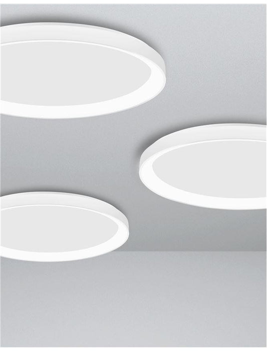 PER Dimmable Sandy White Aluminium & Acrylic Thin 48cm Ring Flush Medium - ID 10609