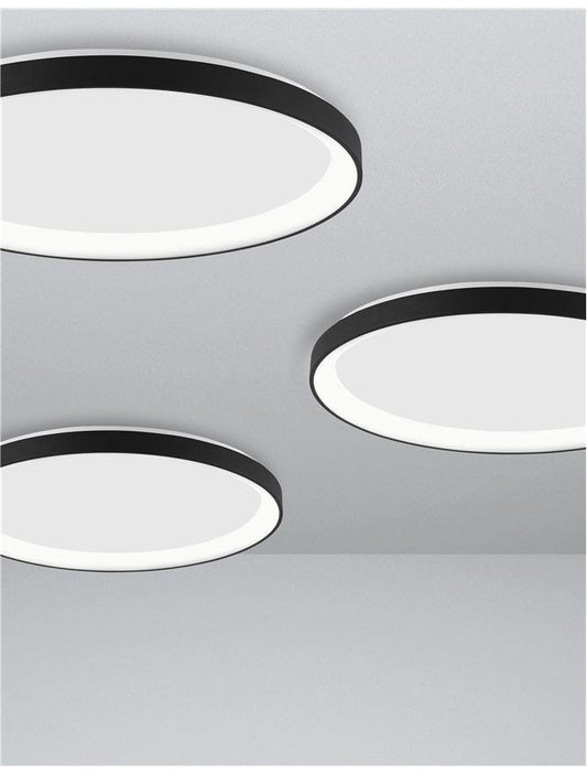 PER Dimmable Sandy Black Aluminium & Acrylic Thin 48cm Ring Flush Medium - ID 10606