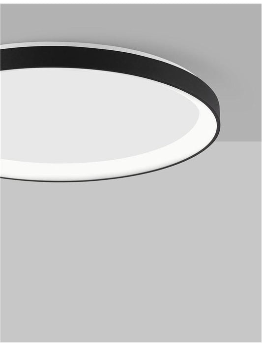 PER Dimmable Sandy Black Aluminium & Acrylic Thin 58cm Ring Flush Medium - ID 10607