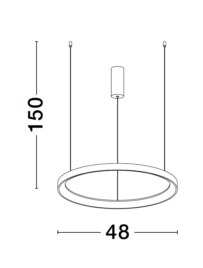 PER Dimmable Sandy White Aluminium & Acrylic Thin Ring Pendant Small - ID 10216