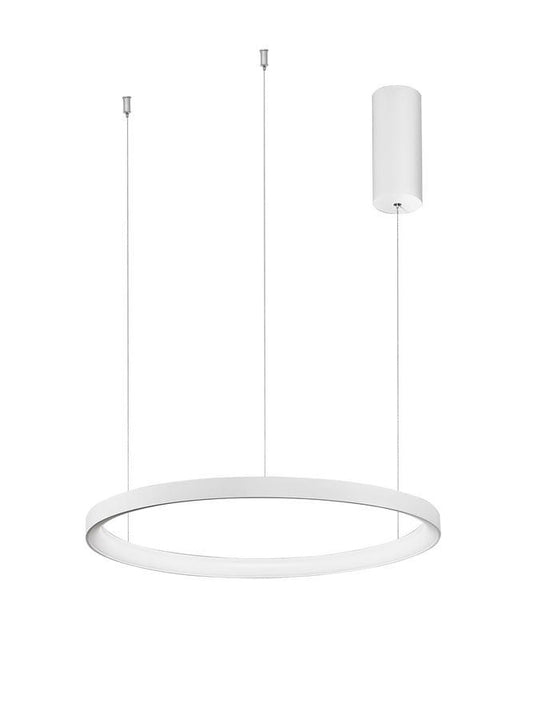 PER Dimmable Sandy White Aluminium & Acrylic Thin Ring Pendant Small - ID 10216