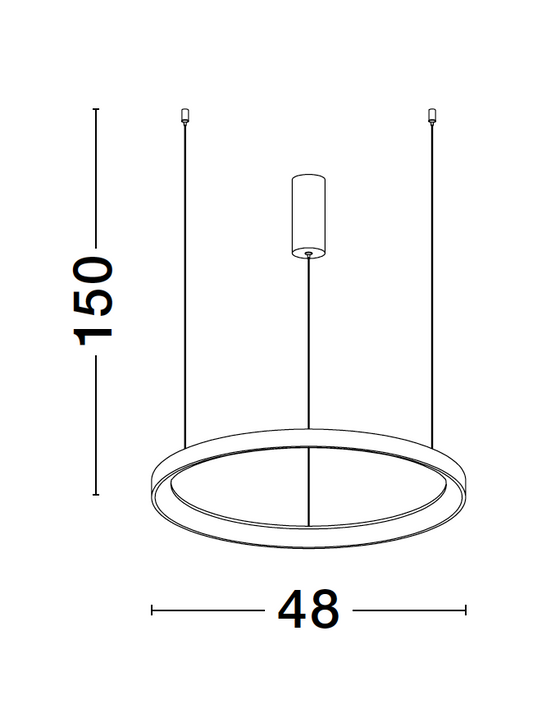 PER Dimmable Sandy Black Aluminium & Acrylic Thin Ring Pendant Small - ID 10219