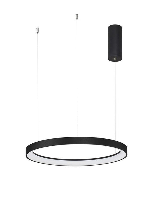PER Dimmable Sandy Black Aluminium & Acrylic Thin Ring Pendant Small - ID 10219