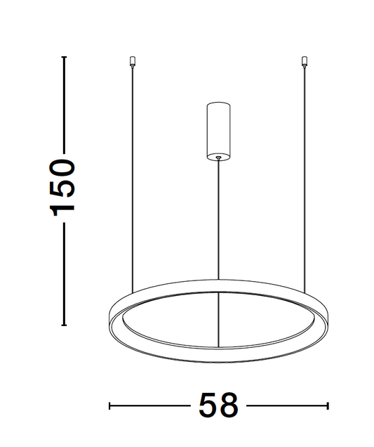 PER Dimmable Sandy White Aluminium & Acrylic Thin Ring Pendant Medium - ID 10217