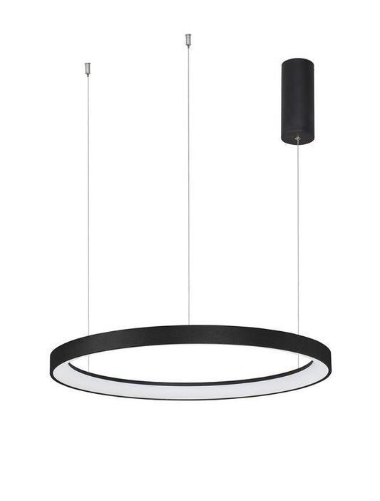 PER Dimmable Sandy Black Aluminium & Acrylic Thin Ring Pendant Medium - ID 10220
