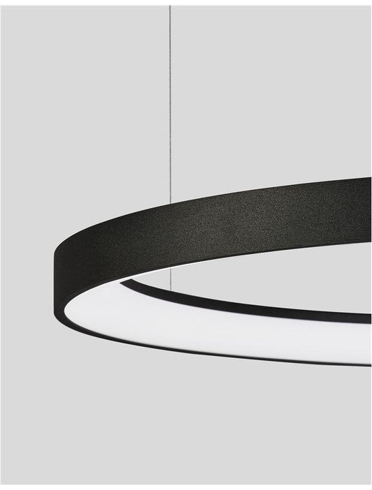 PER Dimmable Sandy Black Aluminium & Acrylic Thin Ring Pendant Medium - ID 10220