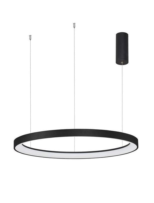 PER Dimmable Sandy Black Aluminium & Acrylic Thin Ring Pendant Large - ID 10221