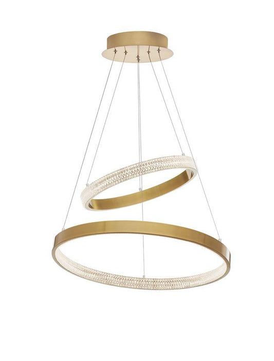 PRE Dimmable Gold & Acrylic Twin Ring Pendant - ID 10063