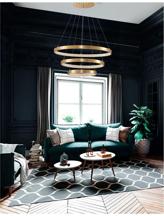 PRE Dimmable Gold & Acrylic Tripple Ring Pendant - ID 10064