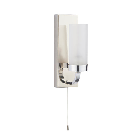 Polished Chrome & Frosted Glass Bathroom Wall Light - ID 11679