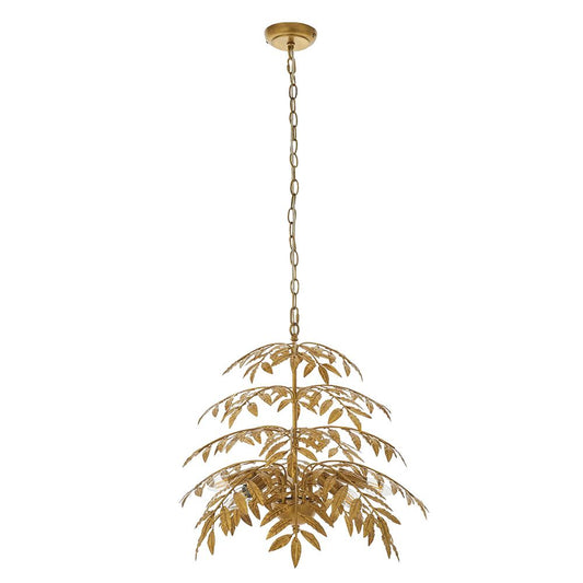 Large Distressed Gold Leaf Pendant - ID 11168