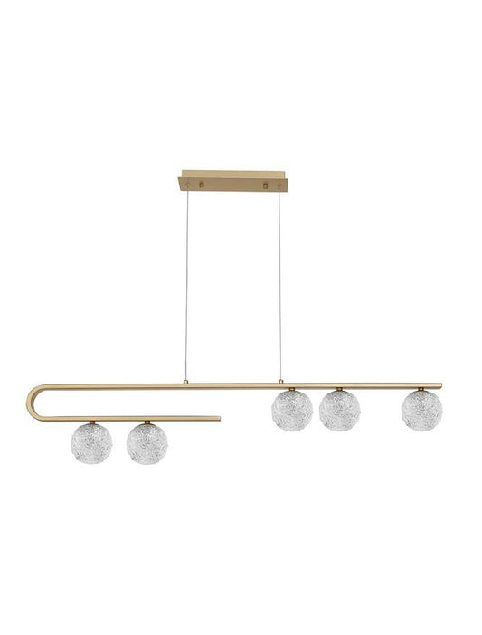 MIRA Clear Structured Glass & Brass Gold Steel Ceiling Light - ID 10543