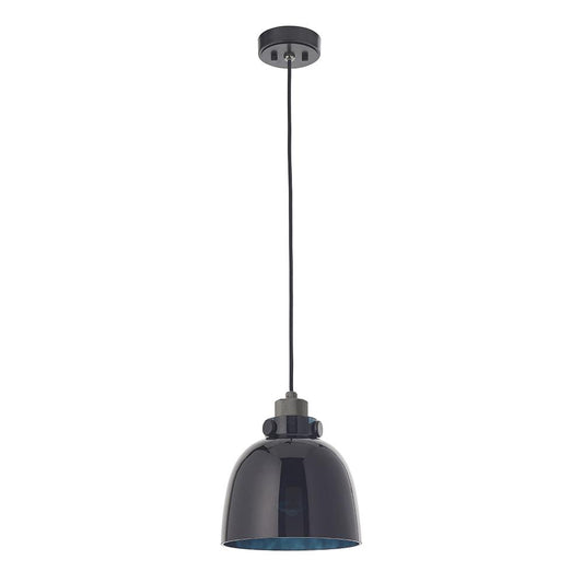 Black Chrome & Black Tinted Glass Single Pendant - ID 11001
